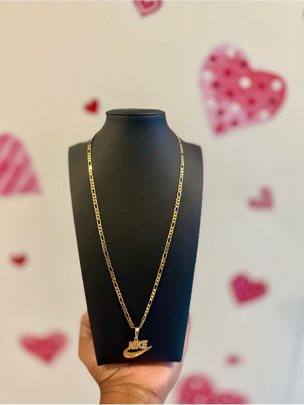 Nike Gold-Tone Swoosh Pendant Necklace for Women